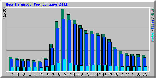 Hourly usage for January 2018