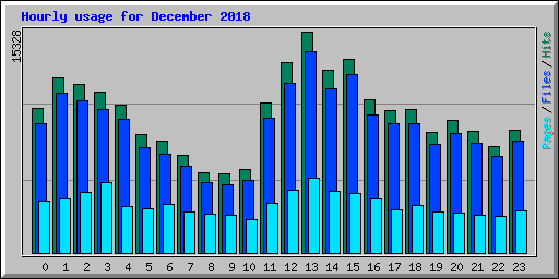 Hourly usage for December 2018