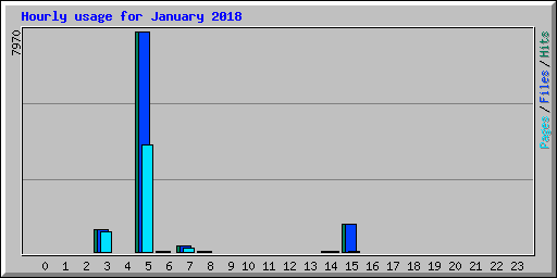 Hourly usage for January 2018