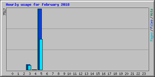 Hourly usage for February 2018